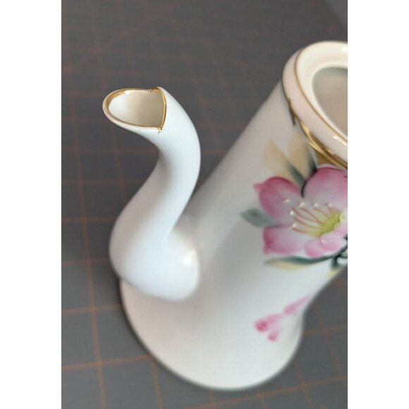 Noritake Demitasse Coffee Pot Azalea Porcelain red M Morimura mark - Picture 5 of 14